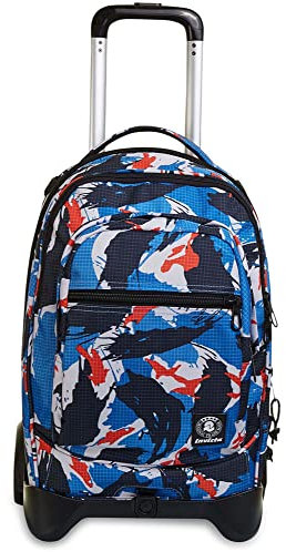 Invicta TROLLEY NEW PLUG FANTASY, Rucksack mit Trolleyfunktion, ab 1. Klasse, 3 in 1, Abnehmbarer Rucksack, aus nachhaltigen Materialien, für Schule, Gymnasium, Reisen, Mädchen&Jungen, mehrfarbig