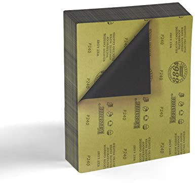 Sandpaper Sheets, 240 Grit Dry Wet Sand Paper, 9 x 11 Inch,Silicon Carbide, for Wood Furniture Finishing, Metal Sanding and Automotive Polishing,15 -Sheet