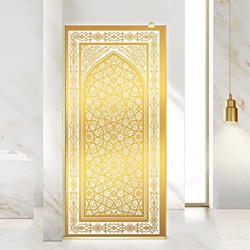 Aqua Roy Gold - Mampara de ducha a ras de suelo (70 x 195 cm, 70 cm, 80 cm, 90 cm, 100 mm, 110 x 120 cm), color dorado