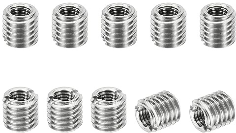 PATIKIL Thread Adapters Sleeve Reducing Nut, 10 Pcs M8*1.25 Male to M5*0.8 Female Repairing Insert Nut Screw Reducer Conversion Stainless Steel Fastener 8mm