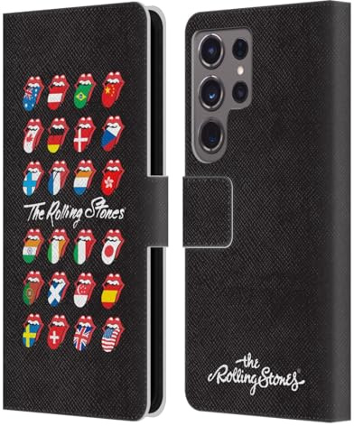 Head Case Designs Officially Licensed The Rolling Stones Flag Poster Licks Collection Leather Wallet Case Compatible with Samsung Galaxy S24 Ultra 5G