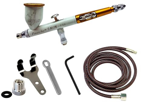 Paasche Airbrush C-TG1-WG Double Action Gravity Feed Airbrush. with Custom White Gold Coloring. (Airbrush Made in The USA)