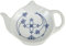 Porzellan Teebeutelablage Indisch Blau maritim Strohblume 12,2 x 8,7 x 1,5cm