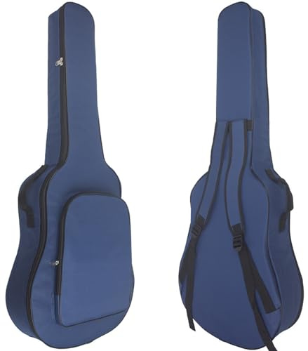 BBTISG Housse de Transport pour Guitare Acoustique, Imperméable 101,6 cm/104,1 cm Rembourrée Robuste pour Guitare Acoustique Classique Sac à Dos avec Bretelles RéGlables (Bleu)