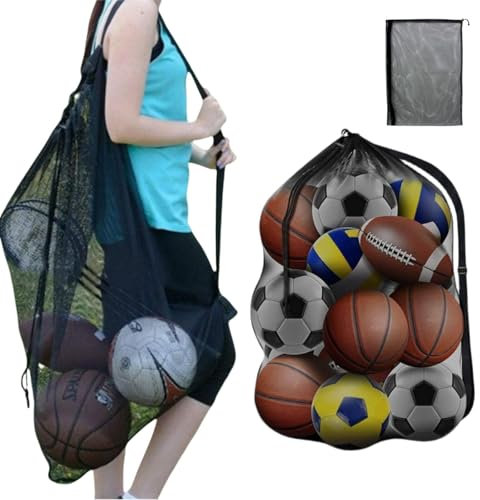 BAOSROY Extra Große Ballnetz,Große Tasche aus Netzgewebe,Ballnetz für 10-15 Bälle,Große Ballsack Netz,Balltasche Fußball Meshbag, für Fußball Basketball Fußball Volleyball Rugbyball