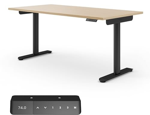 Ergotopia Desktopia One höhenverstellbarer Schreibtisch | elektrischer Schreibtisch höhenverstellbar | Bürotisch höhenverstellbar, Verstellbarer Tisch TÜV-geprüft, 7 Jahre Garantie 180x80 cm
