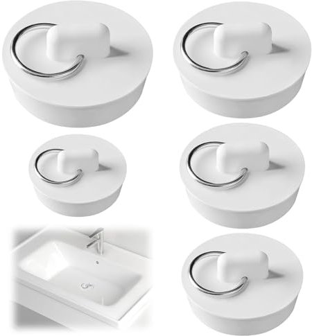 Bathtub Plug, 5 PCS Rubber Bath Plugs Kitchen Sink Plug Universal Bathtub Plug Kitchen Sink Plug Replacement Drain Stopper for Sinks Kitchen for Sinks (5 Size)