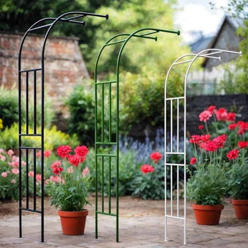 Treillis D'arche De Jardin, Arche De Mariage en Métal Demi-côté, Arches Plante Grimpante Exterieur, Utilisée dans Pelouse Cour Et Un Événement De Fête Decoration(Green,W 180 x H 240 cm)