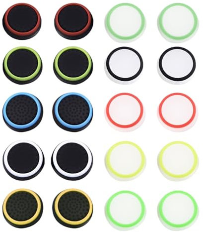 20 Pièces Capuchon Joystick pour PS5/Ps4/PS3,Thumbstick Swappable Cache Manette Silicone x Analogique Protection Cap Controller Touche Stick Thumbsticks Remplacement Accessoires,pour Switch Xbox Grip