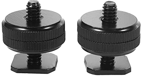 Asyduey Adattatore da 1/4 pollici-20 con Adattatore per Attacco a Slitta Hot Shoe per Flash Hot Shoe per DSLR Camera Rig (2 Pack)