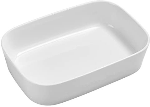 Rosti Modula Auflaufform Groß, Robuste Backform Rechteckig aus Verstärktem Keramik/Porzellan, Ofenfest, Gefrierschrank- und Spülmaschinen-geeignet, Stapelbar, 30 x 21 x 7 cm, Weiß