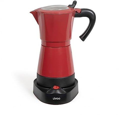 Livoo - cafetière italienne électrique DOD117A - 300ml, 6 tasses, 480W, aluminium, fonction maintien au chaud