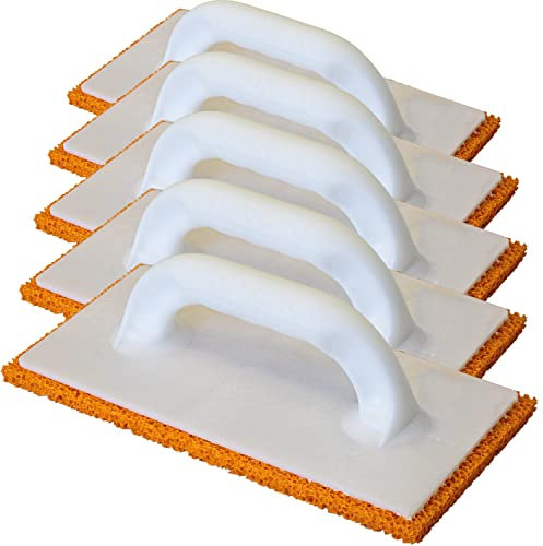 Kronen Hansa 5 X Planche à râper en caoutchouc-éponge pour travaux de crépissage (planche à lisser, planche à crépir, à pores grossiers, support en caoutchouc-éponge 140 x 280 mm, épaisseur 10 mm)