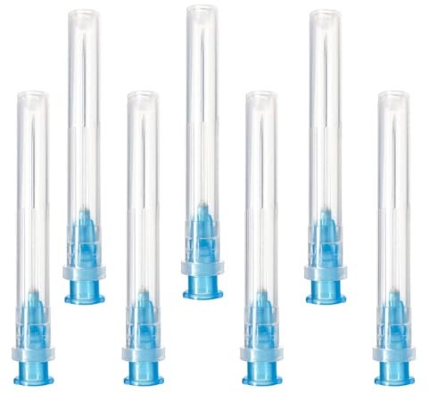 Lot de 100 tubes de distribution en acier inoxydable pour recharges de liquides, emballés individuellement, tubes de recharge pour industrie, laboratoires scientifiques (23G x 1-1/4 (32mm))