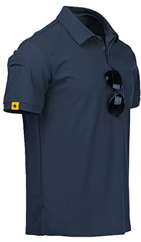 JACKETOWN Poloshirts Herren Kurzarm Atmungsaktives Schnelltrocknend Poloshirts Männer Sommer Knopfleiste T-Shirts Männer Casual Sport Shirt Basic Regular Fit Golf Polohemd(Marineblau-M)