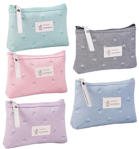 Belvanr Mini Kosmetiktasche Klein 5 Stück für Handtasche - Make-up-Taschen Schminktasche für Reise