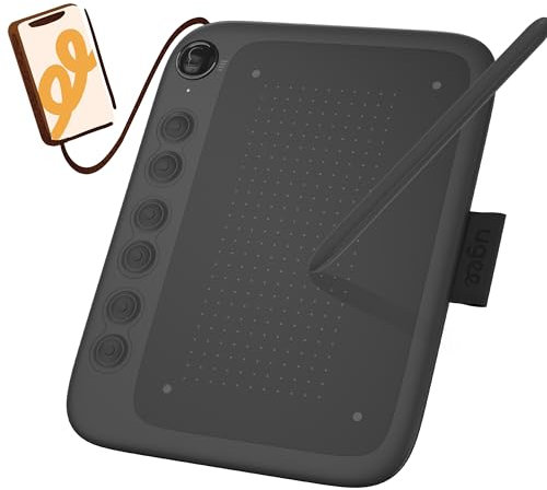 UGEE Q6 Tablette de dessin pour téléphone Android avec 6 touches de raccourci, mode de dessin réglable, tablette d'écriture mobile, classe en ligne, notes de bureau, compatible avec Mac/Windows/Chrome
