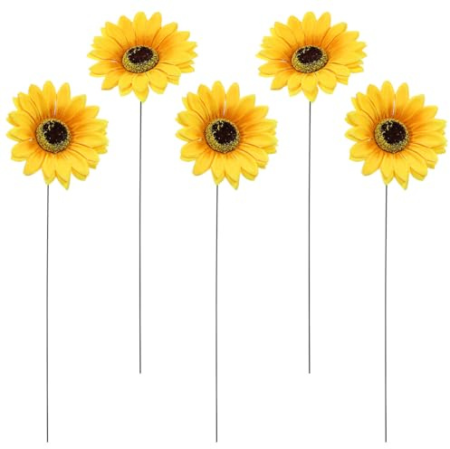 MAGICLULU Piquet De Jardin Tournesol Décoratif en Métal Résistant pour Pelouse Jardin Extérieur Accessoire De Paysage 30 X 4 X 0.04 Pouces Décoration De Cour Et Fête