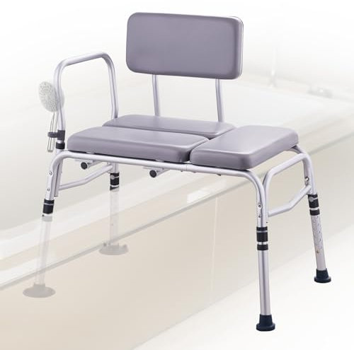 VEVOR Badewannen-Transferbank für Badewanne, 227 kg, Duschsitze für Erwachsene, leichte Duschbank für Senioren und Behinderte mit gepolstertem Sitz, rutschfeste Badewannensitze