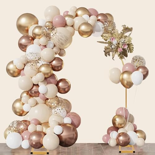Bazen Balloon Arch Kit, Balloon Arch Stand Set of 2 with Metal Square Base Balloon Arch Frame Floral Half Arch Balloon Garland Stand for Ceremony Wedding Bridal Baby Shower Birthday Anniversary