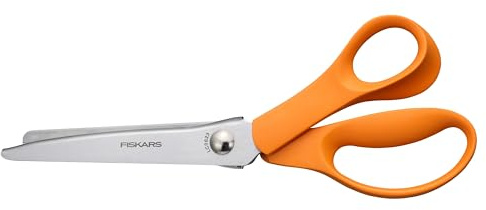 Fiskars Pinking Shears, Zig-Zag Edge, High Grade Stainless Steel Blades for Precision Cutting, Sewing and Crafting, Fabric Scissors, 8 Inches