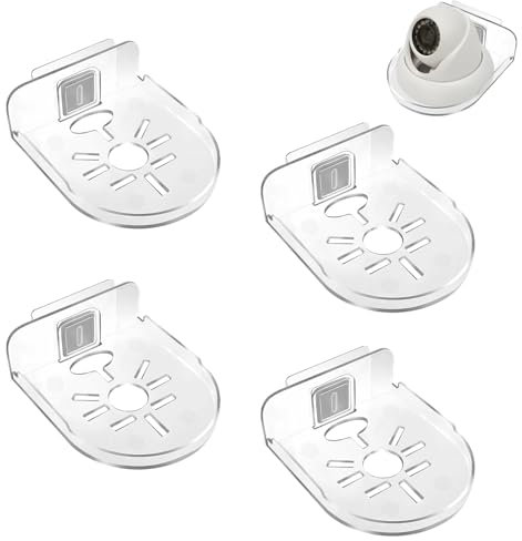 4 Stück Kamera Wandhalterung, Sicherheitskamera Regal, Bohrfreie Kamera Halterung Wand, Wandständer, Rückstandsloser Wandmontage für Babyphone, Garagen und mehr, Halterung für drinnen und draußen