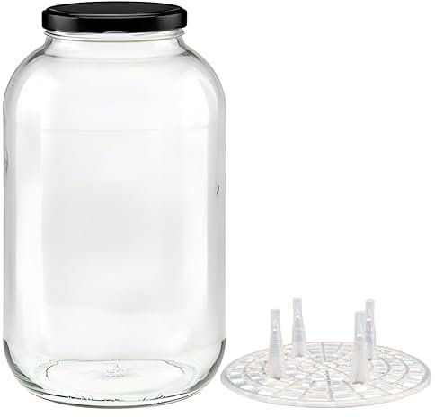 Bocal de fermentation 4250 ml avec couvercle noir et poids de fermentation