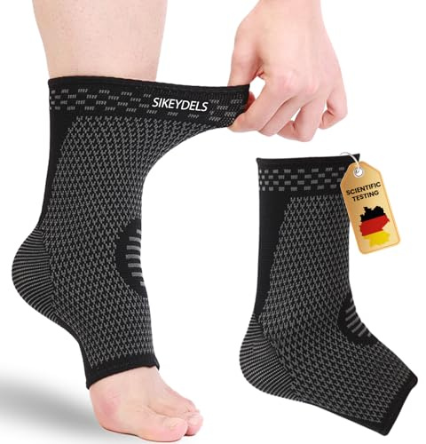 Sikeydels 2 Pièces Tobillera Estabilizadora,Tobillera Compresión,Tobilleras profesional para mujer y hombre,Tobilleras Deportivas Anti Ideales para Correr, Fitness,Futbol,L