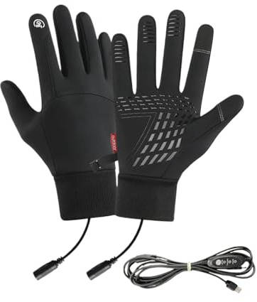 Penlimly Gants Chauffants pour l'extérieur | Gants Chauffants électriques USB écran Tactile – 1 Paire de moufles Chauffe-Mains Coupe pour Temps Froid, Hommes, Femmes, Adultes, Adolescents