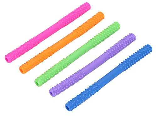 Fafeicy Tubo De Dentición Suave De Silicona 5 Unidades Para Masticar Necesidades Sensoriales Dientes Huecos (estilo 1)