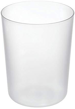 iDesign Abfalleimer, runder Mülleimer klein in modernem Design aus robustem Kunststoff, vielseitiger Papierkorb für Bad, Büro, Küche und andere Räume, weiß