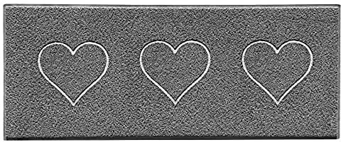 Nicoman Heart Shape Embossed Entrance Door Mat Non Slip Dirt Trapper PVC Spaghetti Mat with Rubber Base, Jet Washable Quick Drying Doormat Watertight Indoor or Outdoor - (Runner,Grey, 150 x 60cm)