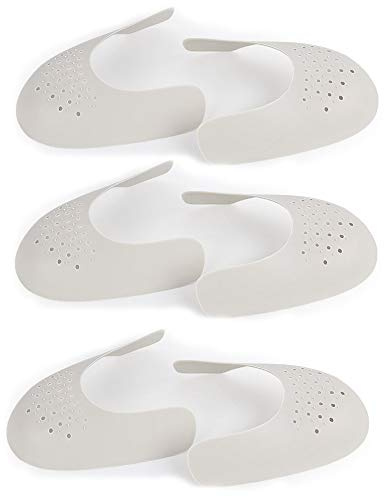 GuardInsoles Sneaker Shields Prévenir Les Plis Avant,Embouchoir à Chaussures,Contre Les Plis De Chaussures, Améliorer Les Plis .3 Paire Gris L