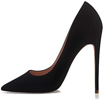 GENSHUO Chaussures à Talons Pointus et à Talons Aiguilles - Femmes Classiques à Talons Hauts Chaussures de soirée élégantes Chaussures à Bout Pointu Escarpins, Talons Aiguilles,Noir, 36 EU(6 US)