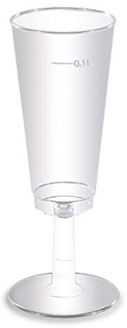 NET TOYS 6 Einweg-Sektgläser aus Plastik - Transparent 100ml - Vielseitiges Party-Zubehör Sekttulpe - Perfekt geeignet für Hochzeitsfeier & Jubiläumsfeier