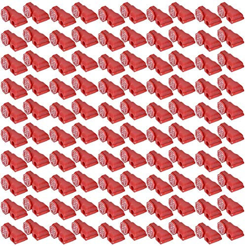 100pcs Peg Hook Locks Stop Lock, Kunststoff Red Security Lock, einfache Installation, für Commodity Link, Supermarkt Haken, Einzelhandelsgeschäft Anti-Theft Display, 4/5/6/7/8mm(4MM)