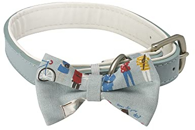 Cath Kidston hundfluga krage, hundhalsband i läder med bomullsfluga – 40 x 50 cm