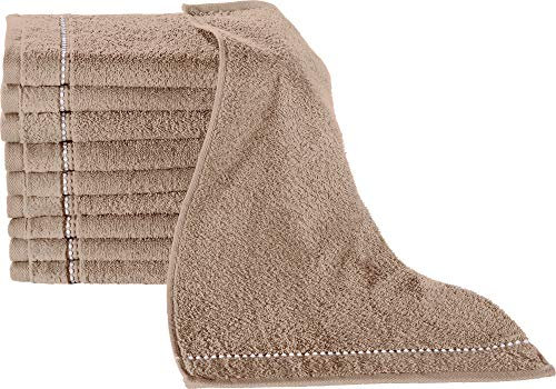 Erwin Müller Walk-Frottier Gästetuch 10er-Pack Mannheim Uni beige Größe 30x50 cm - schnell trocknend und extra saugstark, kuschelig weich, farbenfroh, 100% Baumwolle