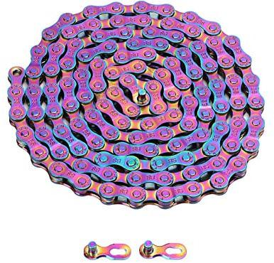 6 7 8 Speed ​​Bike Chain Rainbow Chain, 1/2 X 11/128 Tum 116 Länkar Lätt Cykelkedja, Mountain Bike Road Cykelkedja för Road Bike med 2 Kedjekoppling