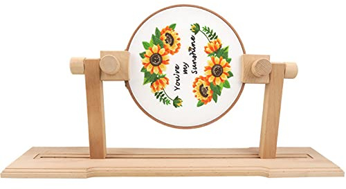 RoseFlower Punto Croce Cornice Stand, Supporto per Ricamo Regolabile, Telaio Sedile per Il Ricamo Cerchio in Legno, per Trapuntatura, Arazzo E Artigianato