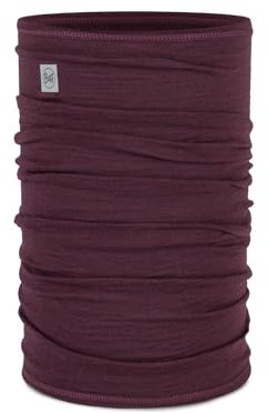 Buff Merino Lightweight Multifunctional Neckwear Solid Garnet Unisex Adult