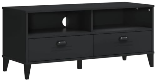 vidaXL Anthracite Grey Solid Wood Pine TV Cabinet/Stand with Storage - Industrial Style Media Console for Living Room/Bedroom