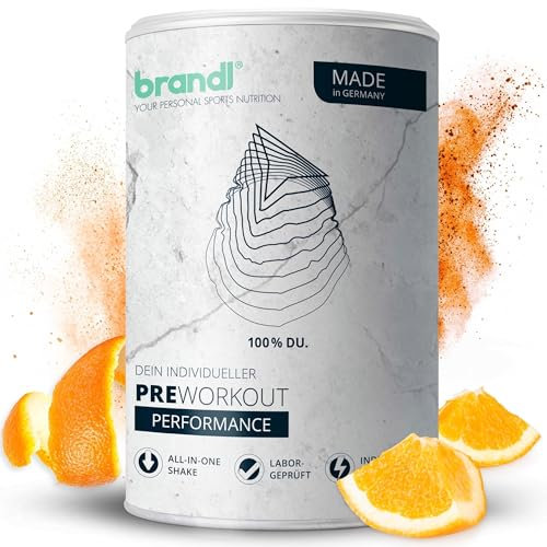 brandl® Pre-Workout Booster 2.0 mit 160mg Koffein aus Guarana, Yerba-Mate & Kaffee, Taurin-Pulver, Vitamin B6, Arginin & Citrullin | XL 500g