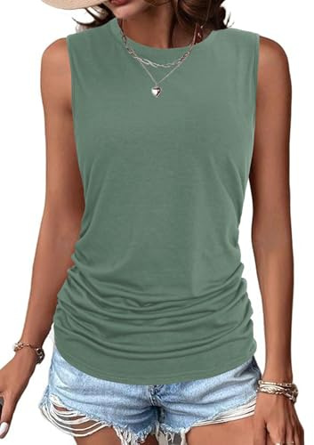 Totatuit Canottiera Donna Canotte Estive Sciolto Tank Top Morbido Sexy Elasticizzata Slim Fit Maglietta Senza Maniche Basic Blusa per Primavera ed Estivo