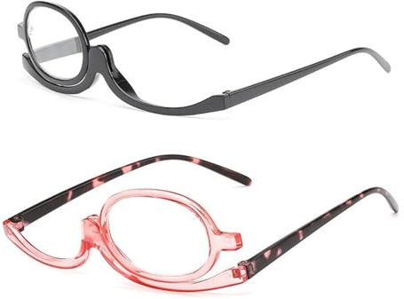 YNR Occhiali da Lettura per Trucco Occhiale Monolente per il Trucco Occhiale da Trucco con Lente Reversibile Rotanti Utili per Donna +2.50 +3.50
