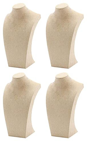 Sharplace Lot de 4 Bijoux Buste Présentoir Figure Comptoir Anneaux Chaîne Titulaire Rack Organisateur Placard Organisation