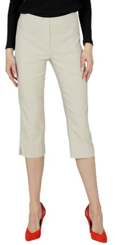 Robell MARIE07 Capri Femme, Bengaline Stretch, Taille Haute, avec Poches