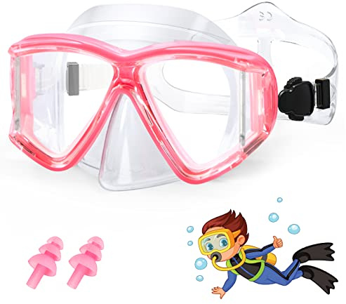 HIKOTEY Dykglasögon vuxna, unisex dykglasögon vuxna anti-läckage & anti-dimma dykmask i härdat glas för dykning, stort synfält, simglasögon för män, kvinnor, ungdomar