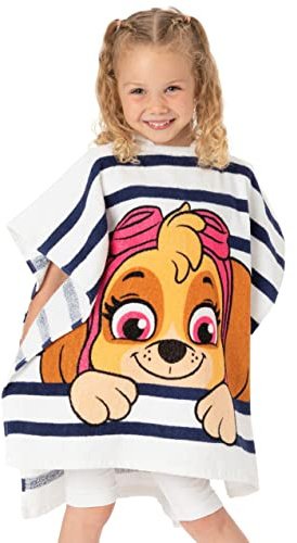 PAW PATROL Skye Frottee-Poncho Mädchen Weiß Rescue Pupp Beach Badetuch