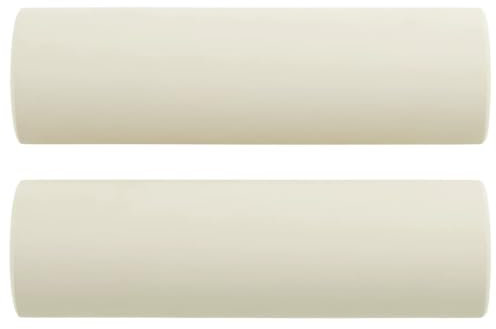 vidaXL 2X Sofakissen Rollkissen Couchkissen Dekokissen Kopfkissen Zierkissen Dekorative Kissen Wurfkissen Nackenkissen Creme Ø15x50cm Samt